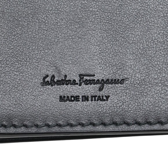 Salvatore Ferragamo Double Gancini Long Wallet Black Leather - Picture 6 of 8